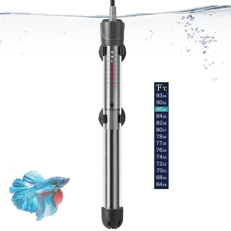 HITOP 50W 100W 300W Adjustable Aquarium Heater, Submersible Fish Tank Heater Thermostat with Suction Cup (300W) - Image 1